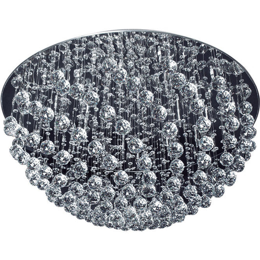 Plafón Clásico HERMINIA 65 cm Cromo con Cristal LUMIT Interlusa - Vista frontal principal en fondo blanco | LuzGurú