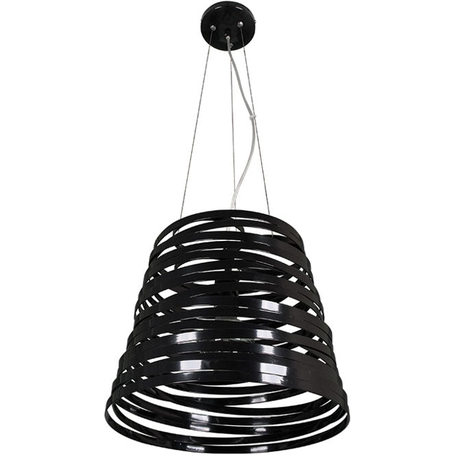 Colgante ELSA de Interlusa en color negro, vista frontal, con altura regulable y diseño moderno para iluminación interior.