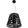 Colgante ELSA de Interlusa en color negro, vista frontal, con altura regulable y diseño moderno para iluminación interior.