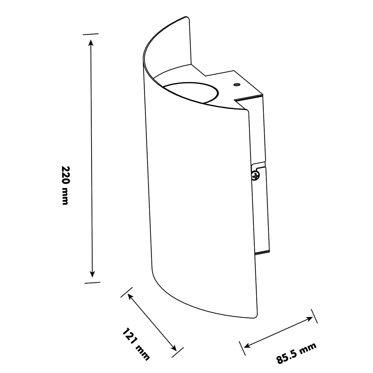 Detalle de estructura y focos del aplique de pared KRIM blanco ALEMAR