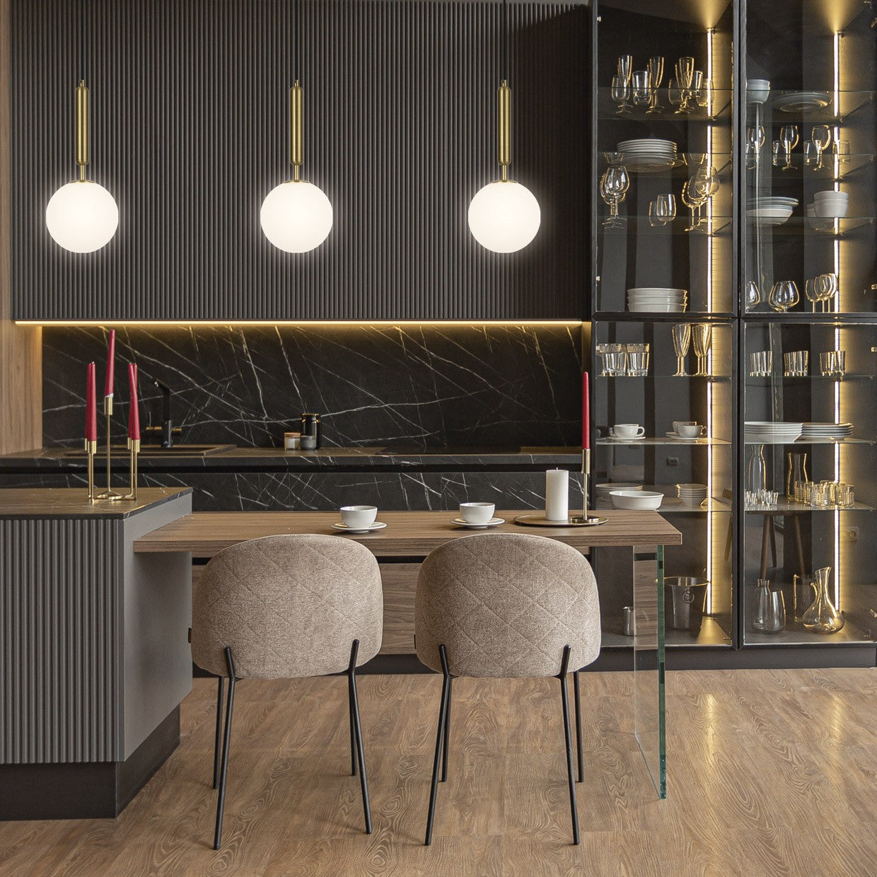 Colgante Ficus instalado en salón moderno - Ambiente decorado