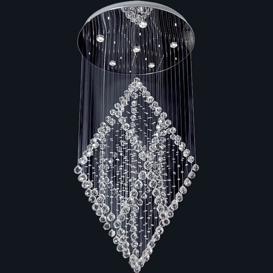 Lámpara de Techo Clásica ROSA 80 cm Cromo y Cristal LUMIT Interlusa - Vista frontal principal en fondo blanco | LuzGurú