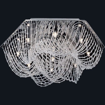 Plafón Clásico CAMILA 60 cm Cromo Cristal Interlusa - Vista frontal principal en fondo blanco | LuzGurú