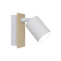 Foco aplique de pared Smit Alemar blanco-madera con cabezal orientable - Vista principal