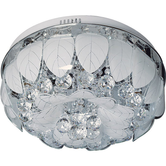 Plafón LED Gloria 48 cm Cromo LUMIT Interlusa - Vista frontal principal en fondo blanco | LuzGurú
