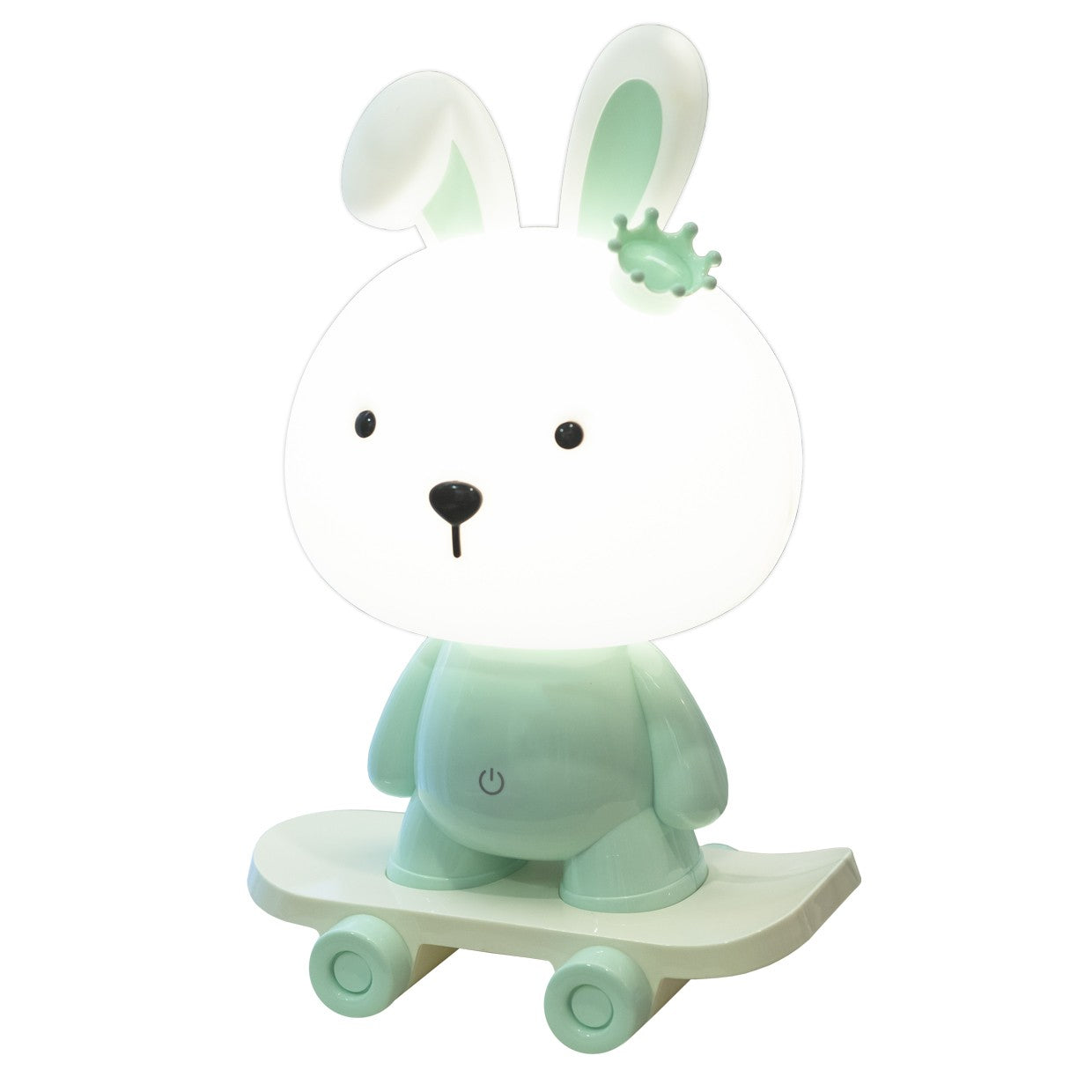 Lámpara sobremesa infantil conejo azul LED ALEMAR - Vista principal con regulador