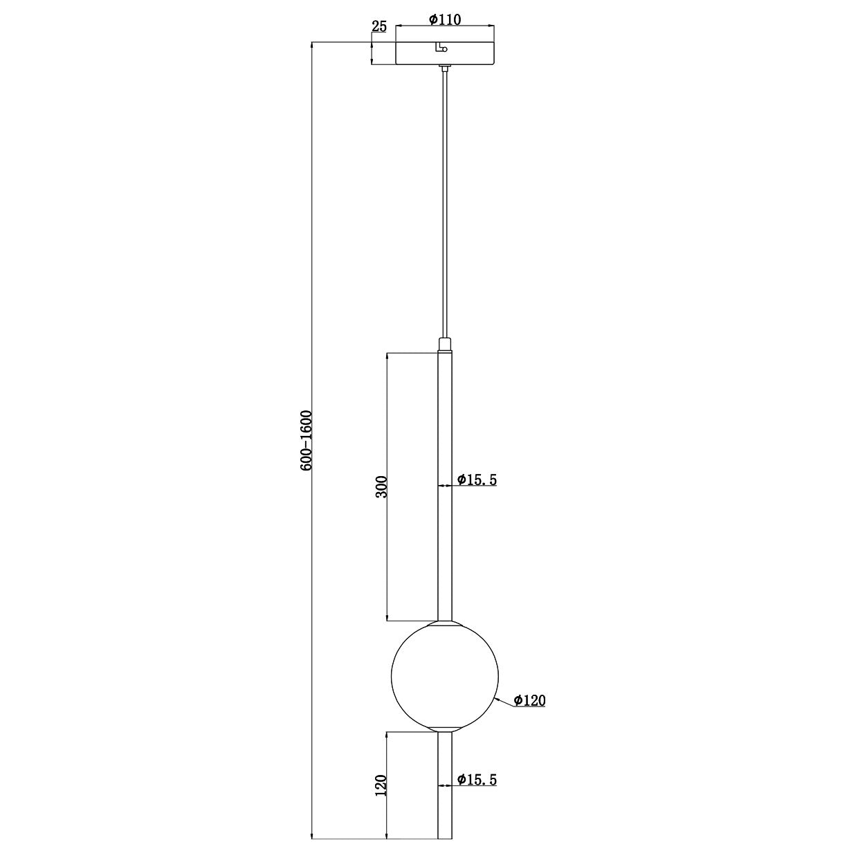 Detalle de la bola cristal opal y estructura metal del colgante Lanuvio ALEMAR
