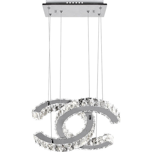 Lámpara Colgante ARGON LED 48W 3000K Transparente LUMIT Interlusa - Vista frontal principal en fondo blanco | LuzGurú