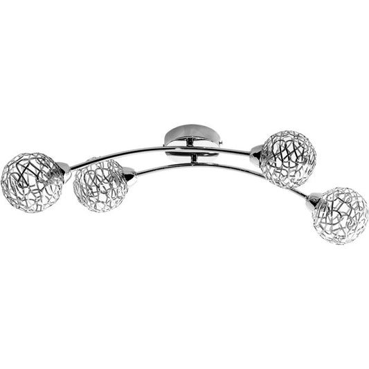 Plafón Moderno Kripton Cromo 63 cm Interlusa - Vista frontal principal en fondo blanco | LuzGurú