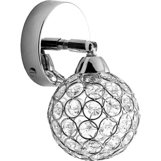 Aplique de Pared KEGAN 19 cm Cromo Interlusa - Vista frontal principal en fondo blanco | LuzGurú