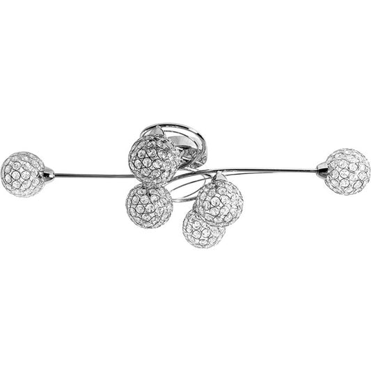 Plafón KEGAN 80 cm Cromo 6 Luces Interlusa - Vista frontal principal en fondo blanco | LuzGurú
