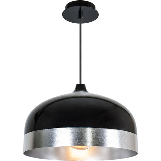 Lámpara Colgante Edison 33 cm Negro/Plata Interlusa - Vista frontal principal en fondo blanco | LuzGurú