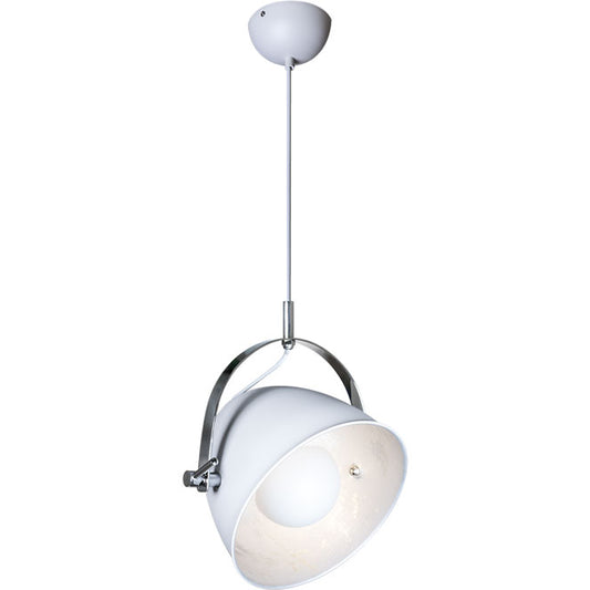 Lámpara Colgante Gutenberg 28,5 cm Blanco/Cromo Interlusa - Vista frontal principal en fondo blanco | LuzGurú