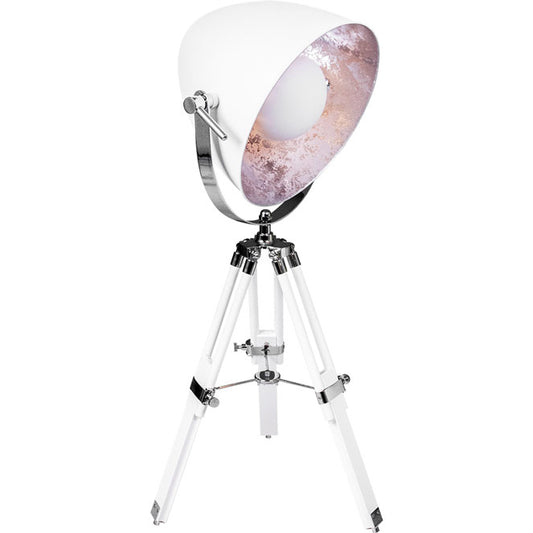 Lámpara de Sobremesa Gutenberg 80 cm Blanco/Cromo Interlusa - Vista frontal principal en fondo blanco | LuzGurú
