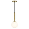Colgante ficus latón bola opal Alemar - Vista principal con tulipa cristal