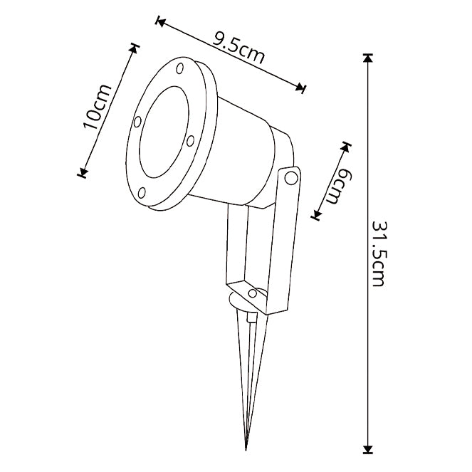 Pincho JASMIM fabricado en aluminio color negro, ideal para iluminación exterior