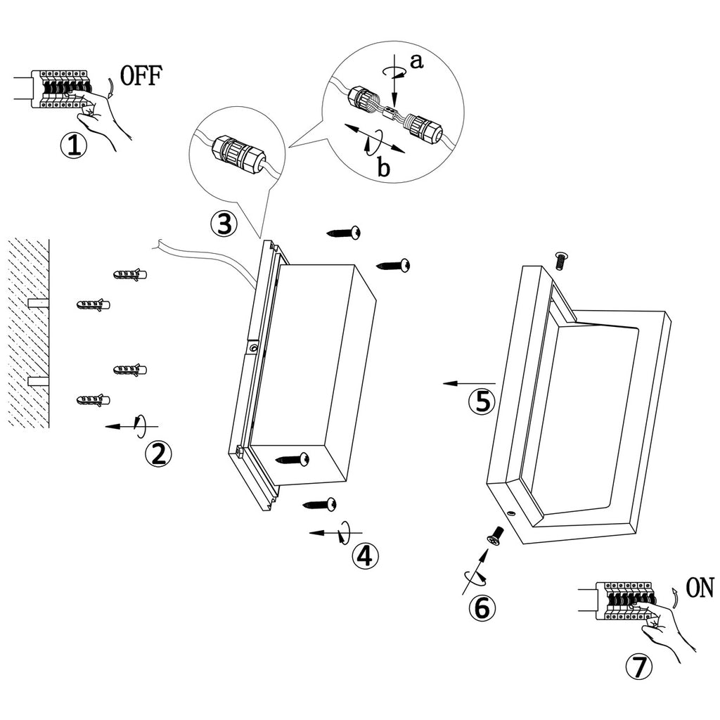 Aplique Lamar instalado en pared exterior - Ambiente porche