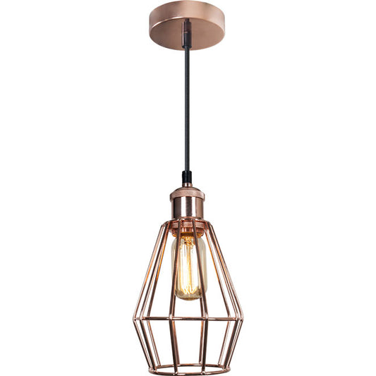 Lámpara Colgante Vintage CONNETICUT 13,5 cm Cobre Interlusa - Vista frontal principal en fondo blanco | LuzGurú