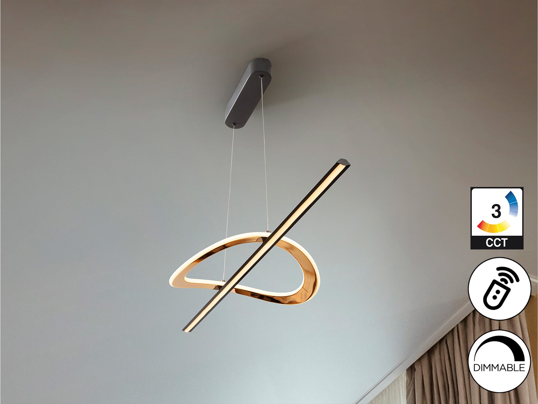 Lámpara LED Regulable Enora Negro/Dorado - Schuller - 228091 - Vista 4