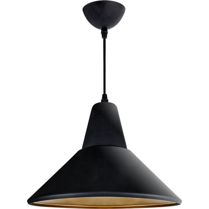Lámpara colgante GILBERTO vintage negro y oro Interlusa, vista frontal