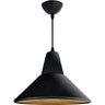 Lámpara colgante GILBERTO vintage negro y oro Interlusa, vista frontal