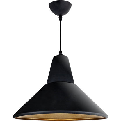 Lámpara colgante GILBERTO vintage Negro/Oro de Interlusa, vista frontal