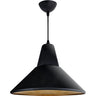 Lámpara colgante GILBERTO vintage Negro/Oro de Interlusa, vista frontal