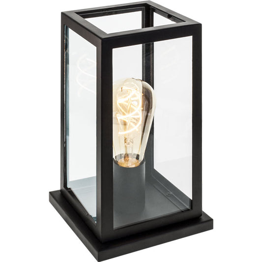 Lámpara de Sobremesa Nicolas 26 cm Negro Interlusa - Vista frontal principal en fondo blanco | LuzGurú