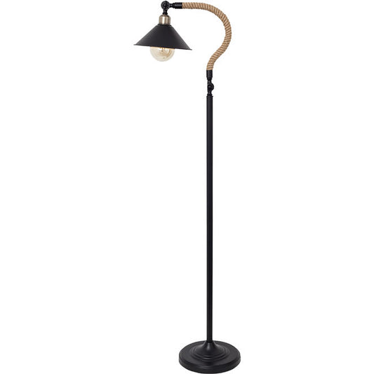 Lámpara de Pie Vintage SOGA 144 cm Cuerda Marrón LUMIT Interlusa - Vista frontal principal en fondo blanco | LuzGurú