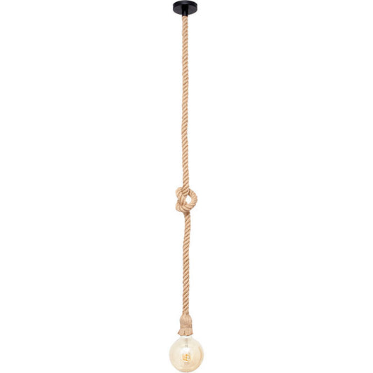 Lámpara Colgante Vintage SOGA 10 cm Cuerda Marrón Interlusa - Vista frontal principal en fondo blanco | LuzGurú