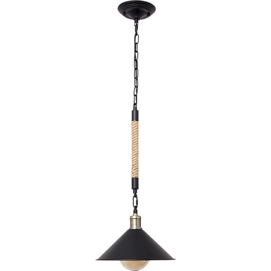 Lámpara Colgante Vintage SOGA 30 cm Negro Interlusa - Vista frontal principal en fondo blanco | LuzGurú