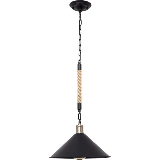 Lámpara Colgante Vintage SOGA 36 cm Negro Interlusa - Vista frontal principal en fondo blanco | LuzGurú