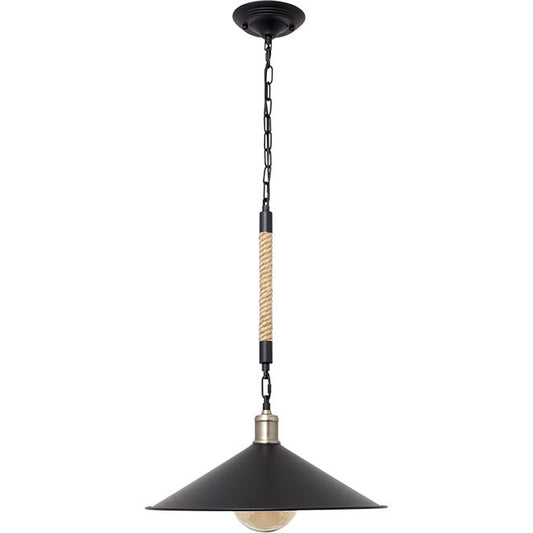 Lámpara Colgante Vintage SOGA 43 cm Negro Interlusa - Vista frontal principal en fondo blanco | LuzGurú