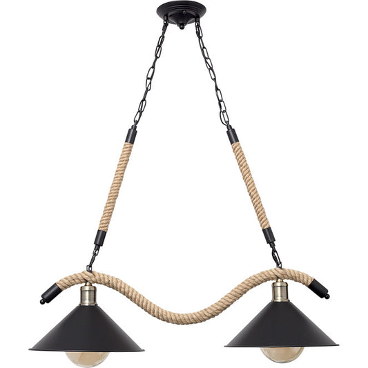 Lámpara Colgante Vintage SOGA 82 cm Negro Interlusa - Vista frontal principal en fondo blanco | LuzGurú