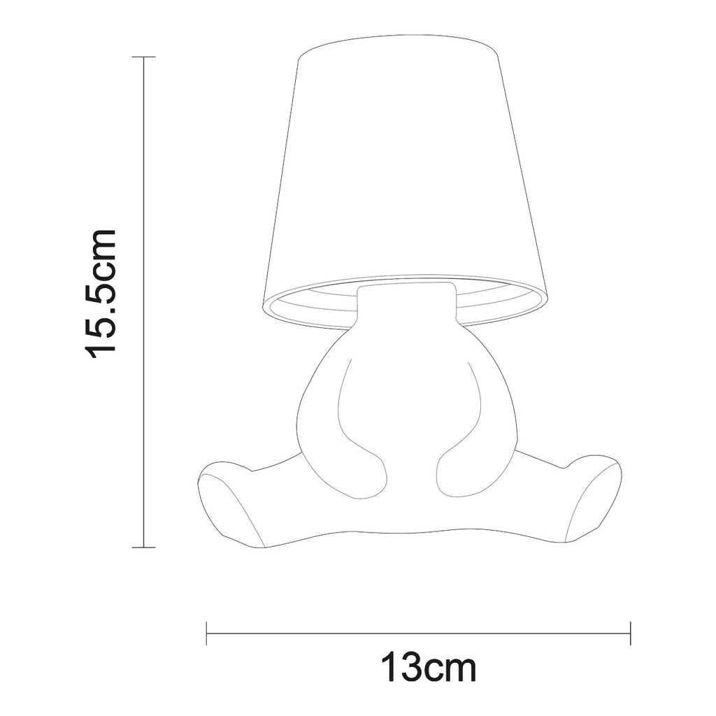 Detalles del interruptor táctil y cabeza de la lámpara sobremesa LED Lenox crema ALEMAR
