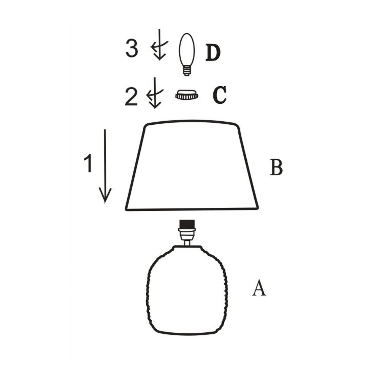 Detalle de pantalla y base cerámica de la lámpara rinconera Lazio Alemar