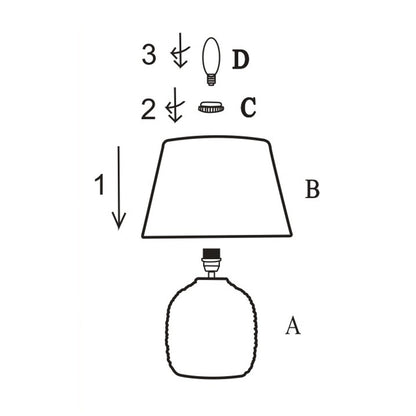 Detalle de pantalla y base cerámica de la lámpara rinconera Lazio Alemar