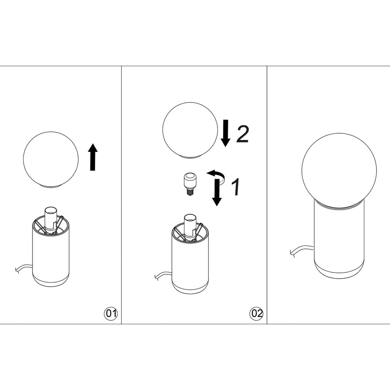 Detalle del cable e interruptor de la lámpara sobremesa Mint amarilla ALEMAR