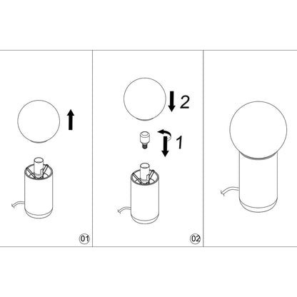 Detalle del cable e interruptor de la lámpara sobremesa Mint amarilla ALEMAR