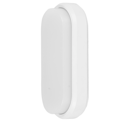 Aplique exterior Yucatán Oval Blanco 12W IP65 de Fabrilamp, diseño moderno y resistente a la intemperie.