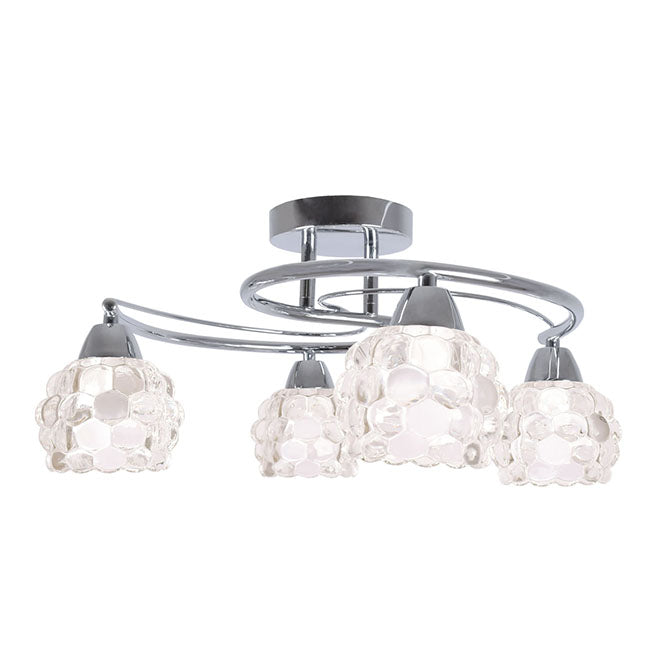 Plafón TULIPA GLASS Cromo LUMIT - Lámpara de techo elegante, Ref. 100184020