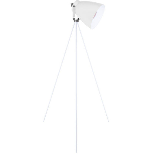 Lámpara de Pie Vintage GETTING 150 cm Blanco y Cromo Interlusa - Vista frontal principal en fondo blanco | LuzGurú