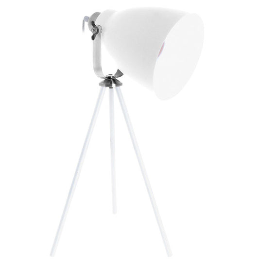 Lámpara de Sobremesa Clásica Getting 51 cm Blanco y Cromo Lumit Interlusa - Vista frontal principal en fondo blanco | LuzGurú