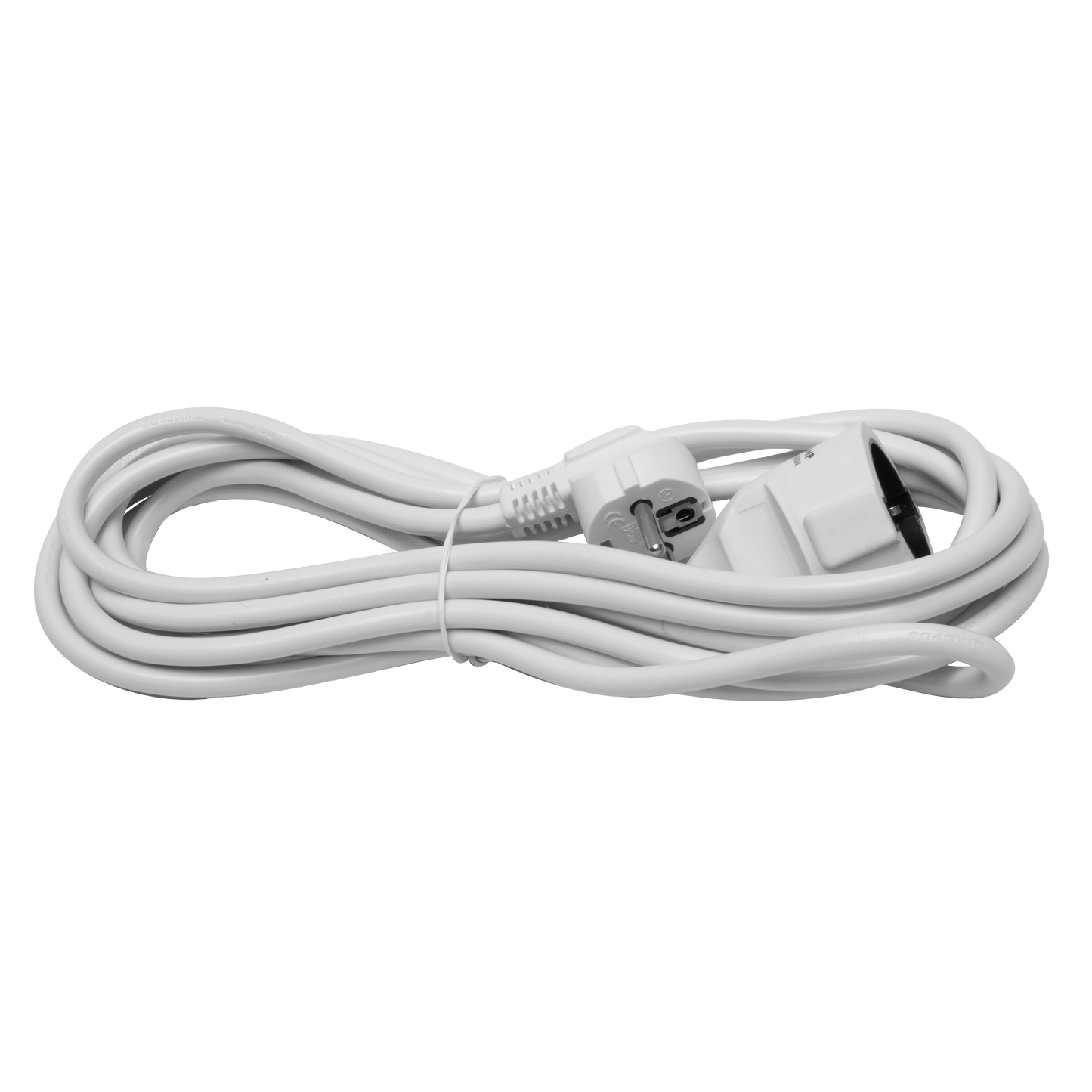 Alargador eléctrico blanco de 5 metros con cable de cobre de Fabrilamp, 3500W de potencia máxima.