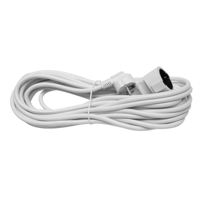 Alargador eléctrico Fabrilamp de 10 metros, cable de cobre 3x1.5mm, 3500W máximo, color blanco.