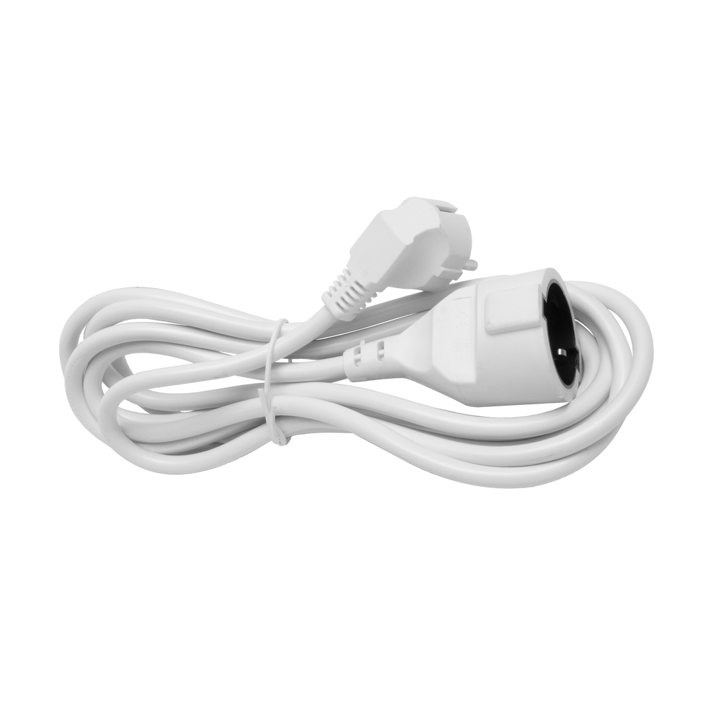 Alargador eléctrico Fabrilamp de 3 metros, cable de cobre 3x1.5mm, 3500W de potencia máxima.