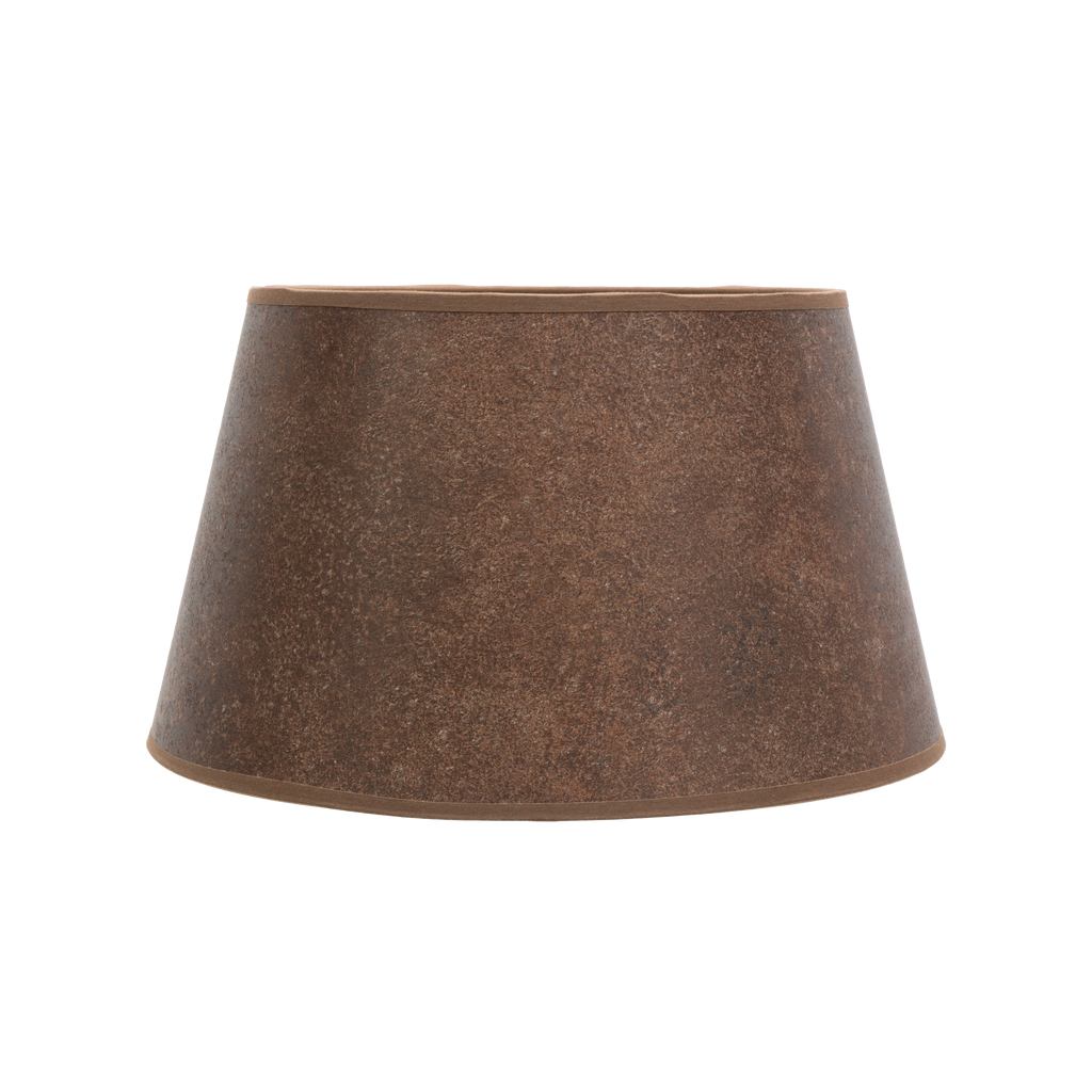 Pantalla Salma E27 Óxido 40x30x25cm, vista frontal. Fabrilamp en luzguru.com