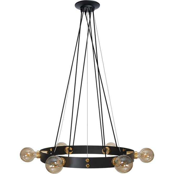 Lámpara Colgante DULCINEIA Vintage Negro/Oro Interlusa 6xE27