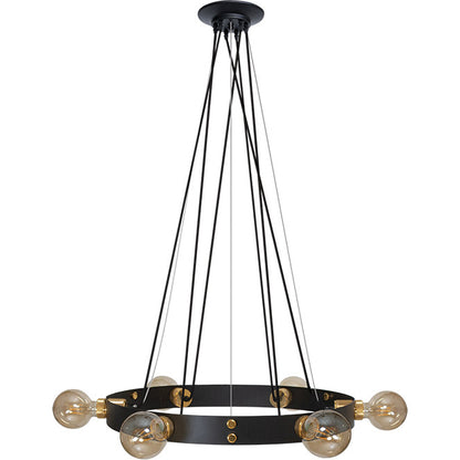 Lámpara Colgante DULCINEIA Vintage Negro/Oro Interlusa 6xE27
