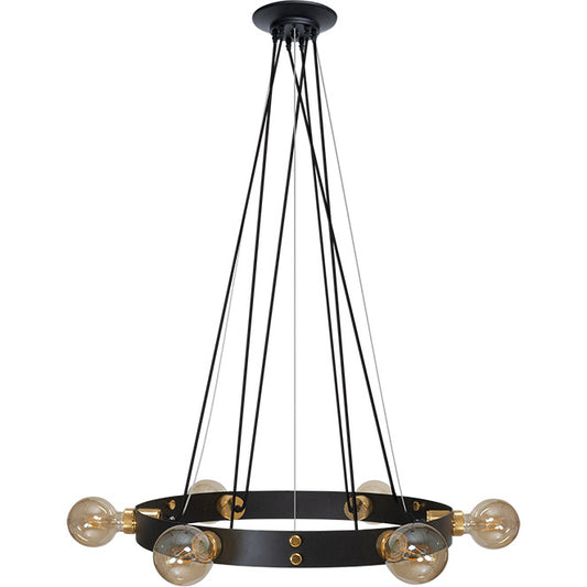 Lámpara Colgante Clásica Dulcineia 60 cm Negro/Oro Interlusa - Vista frontal principal en fondo blanco | LuzGurú